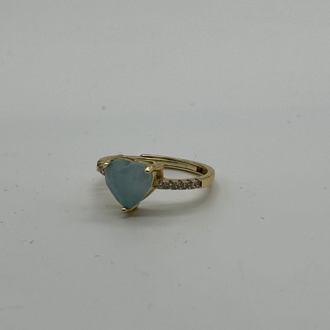 Heart Ring - Aquamarine