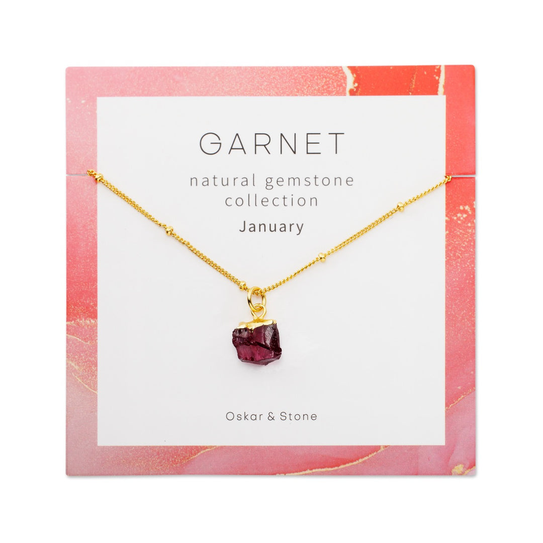 Garnet Birthstone Necklace - January