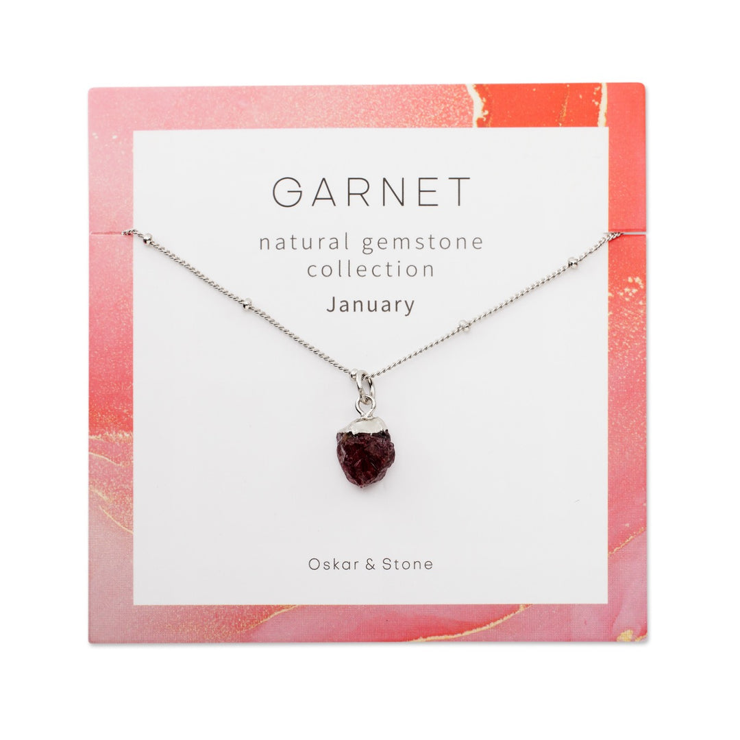 Garnet Birthstone Necklace - January