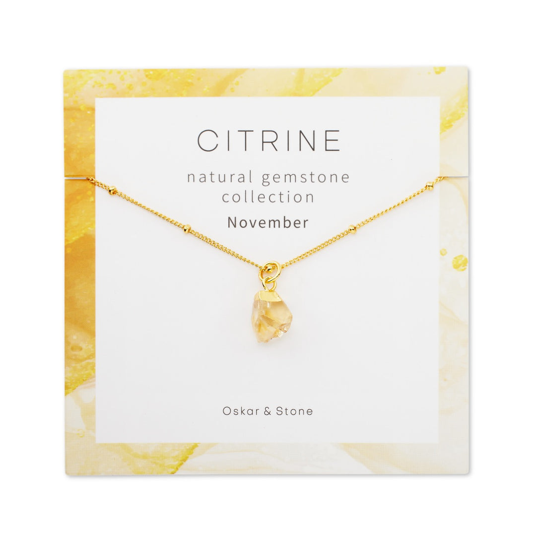 Citrine Birthstone Necklace - November