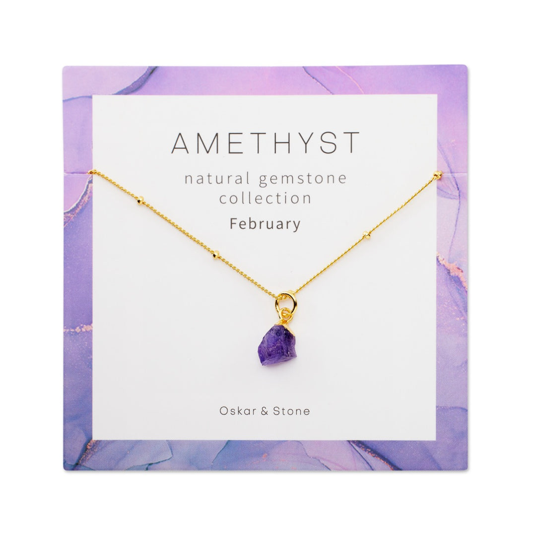 Amethyst Birthstone Necklace - February