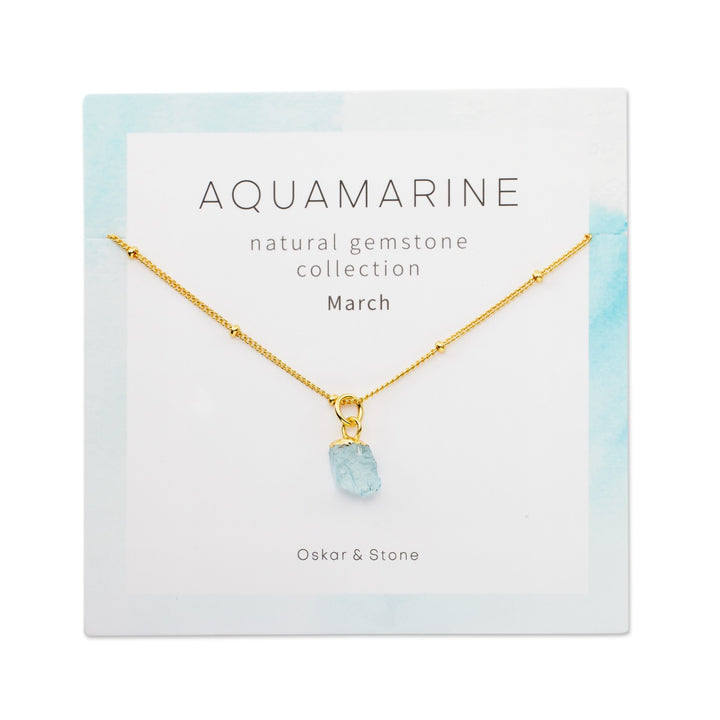 Aquamarine Birthstone Necklace - March