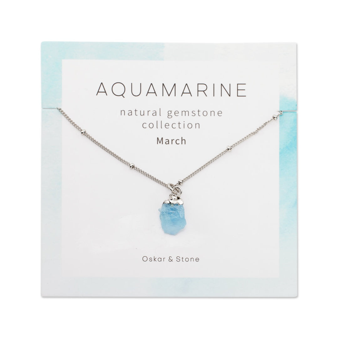 Aquamarine Birthstone Necklace - March