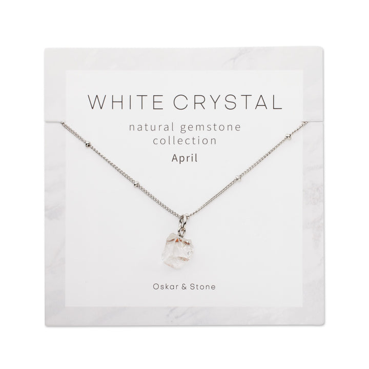 Clear Quartz Birthstone Necklace - April