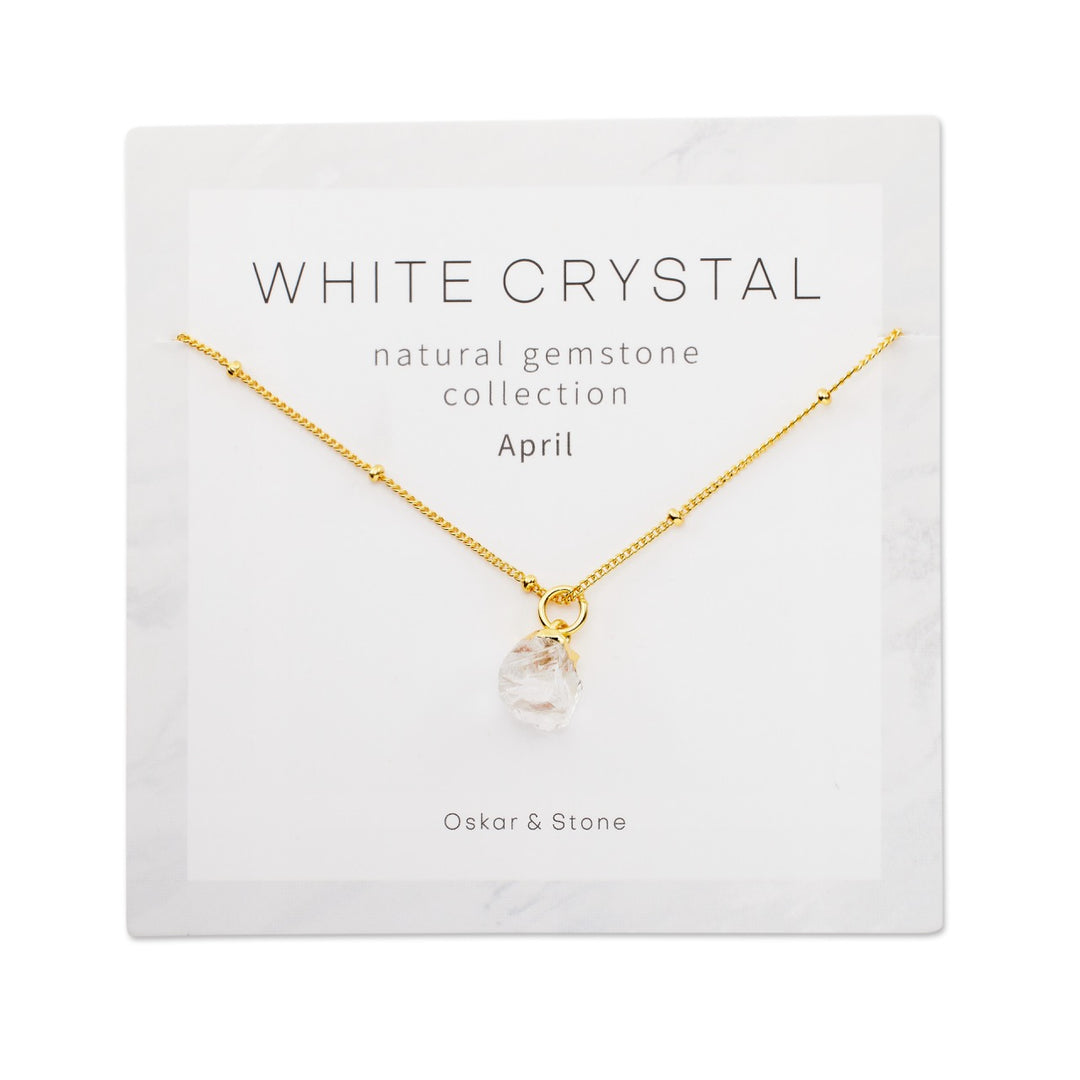 Clear Quartz Birthstone Necklace - April
