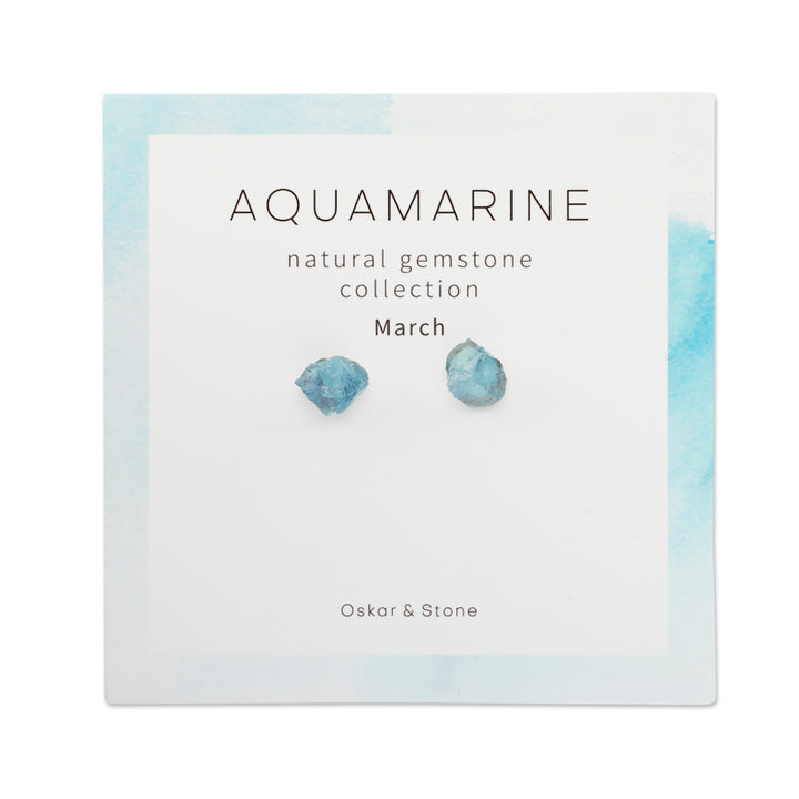 Aquamarine Birthstone Stud Earrings - March