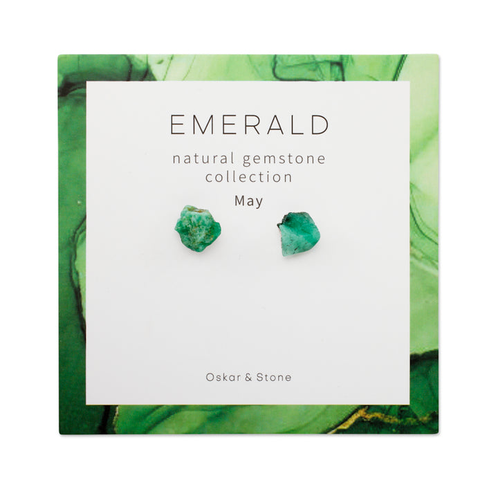 Emerald Birthstone Stud Earrings - May