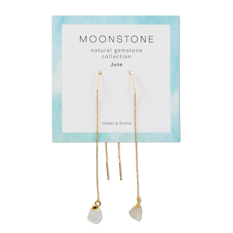 Moonstone Birthstone Dangle Earrings - June