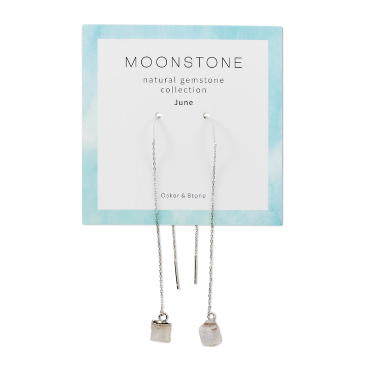 Moonstone Birthstone Dangle Earrings - June