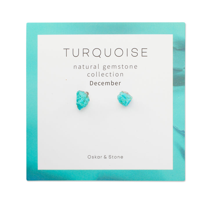 Turquoise Birthstone Stud Earrings - December